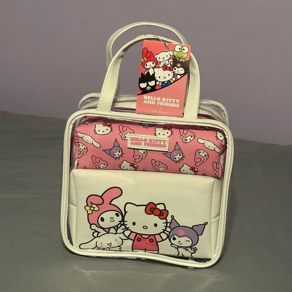 Primark Handbags - Primark Hello Kitty Friends 3-Piece Pink and White Cosmetic Bag Set